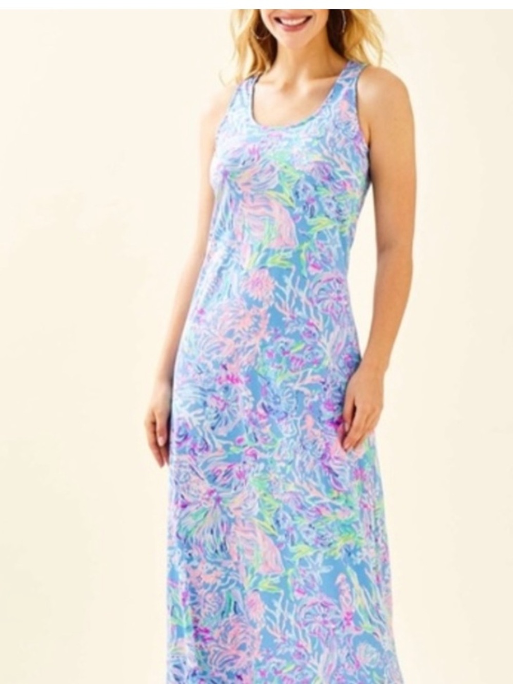 Lilly Pulitzer Blue Multi Treena Midi Dress XL